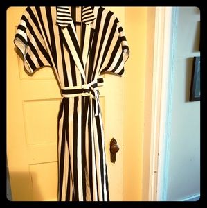 Vintage Striped Dress with Belt